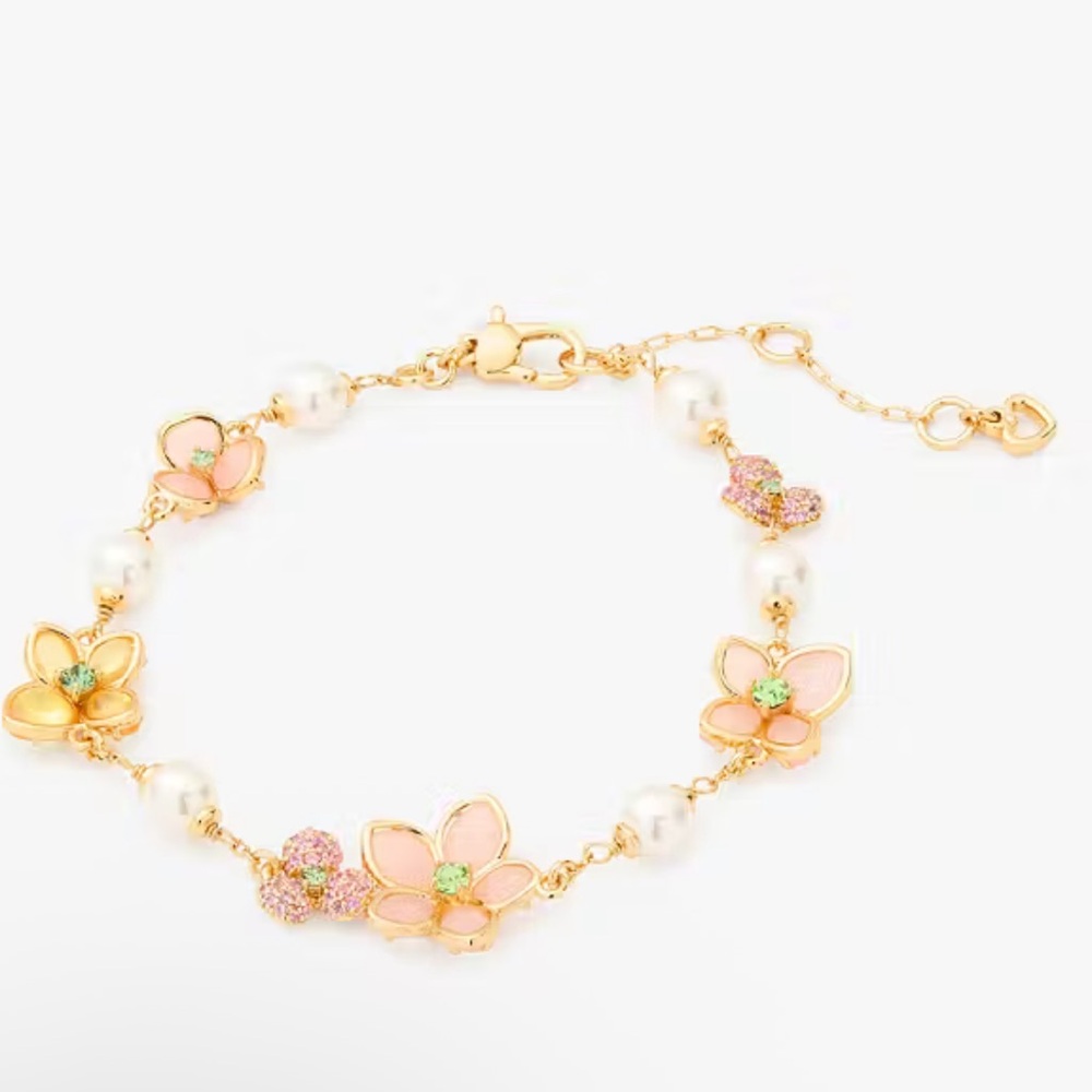 kate spade Gold and Pink Floral Bracelet